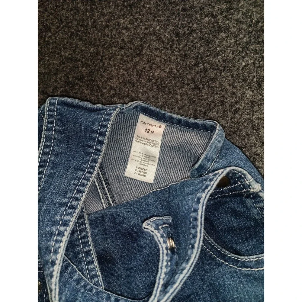 Carhartt Infant Denim Bib Shortalls, Size 12 Months